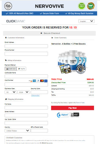 Nervovive order page