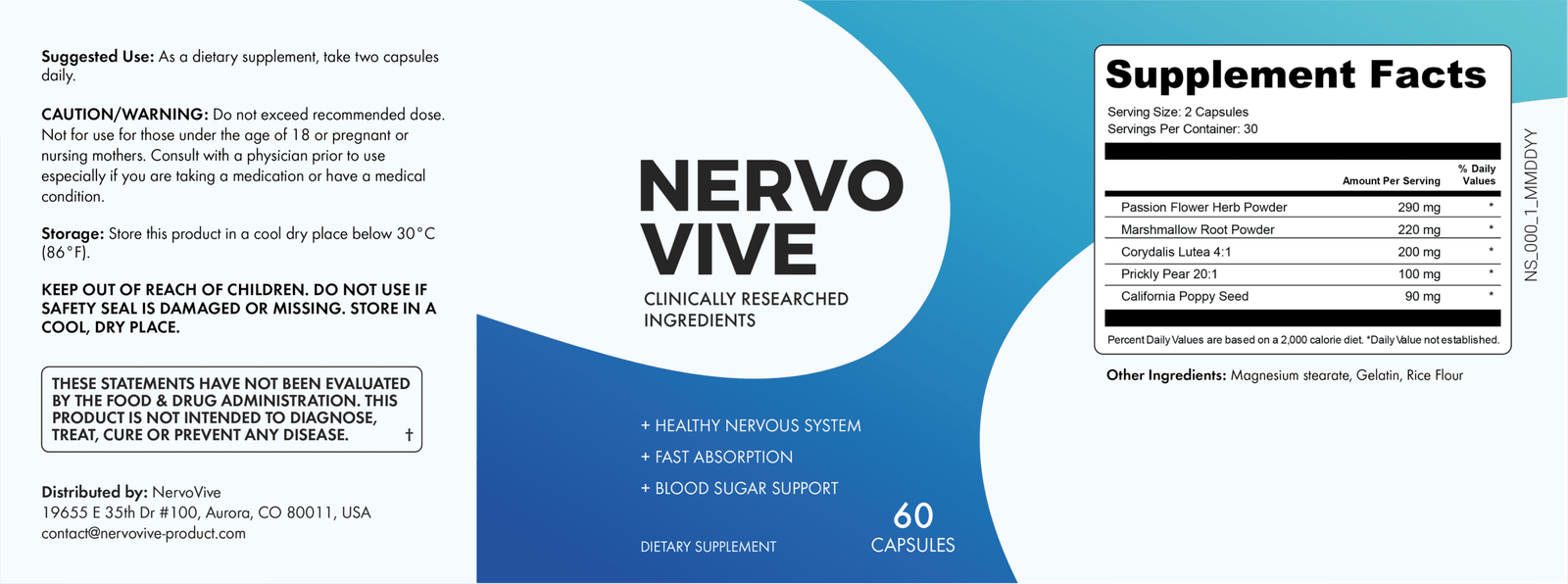 Nervovive supplement facts